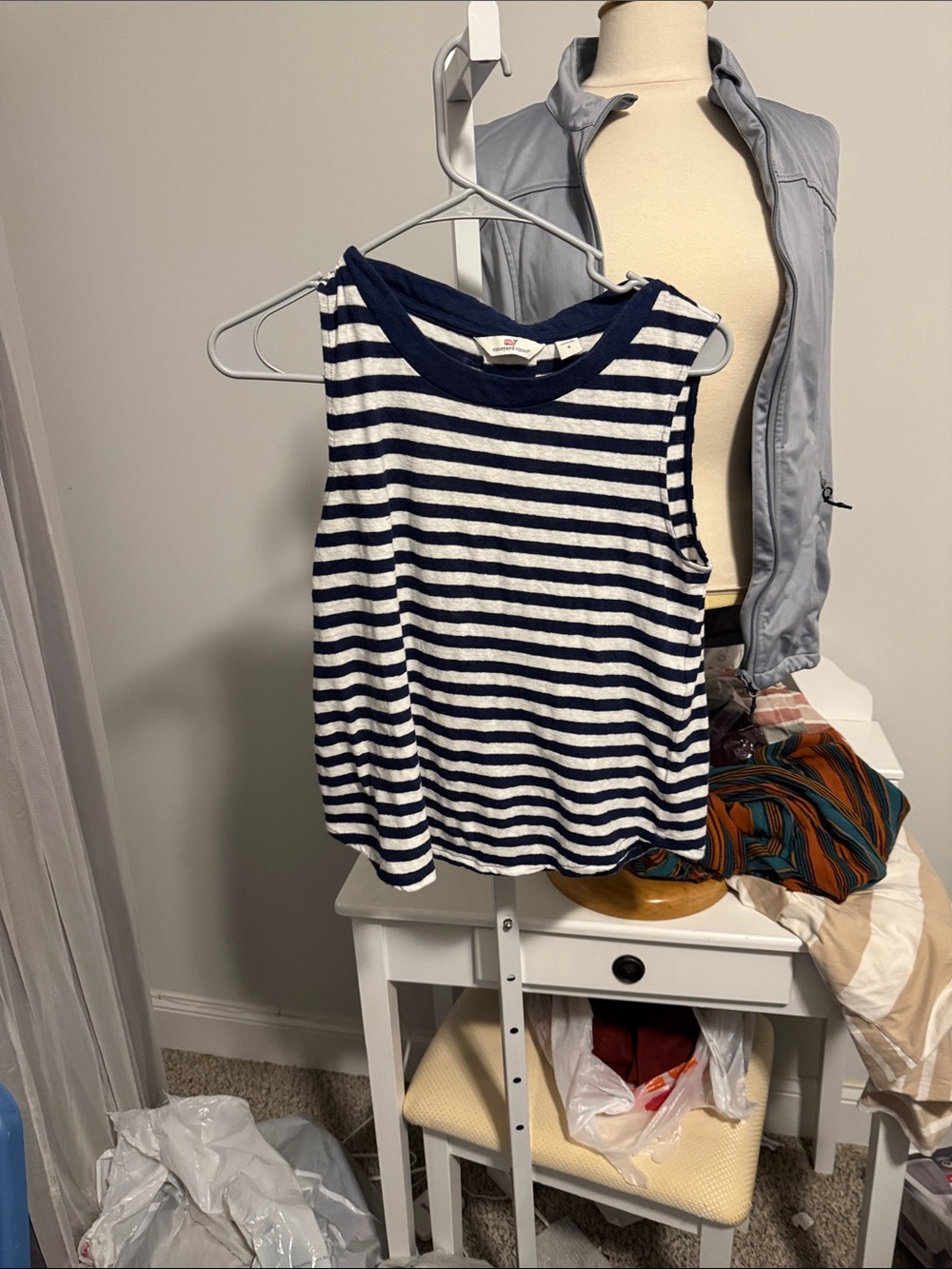 Vineyard Vines Navy and White Striped Tank